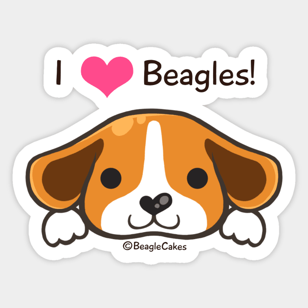 "I <3 Beagles!" Sticker by magsterarts